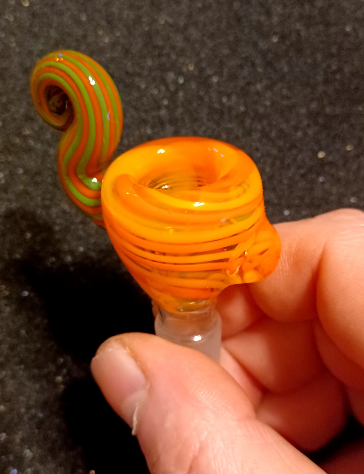 14mm Tobacco bowl Male Glass -Swirl Art piece-made in the USA