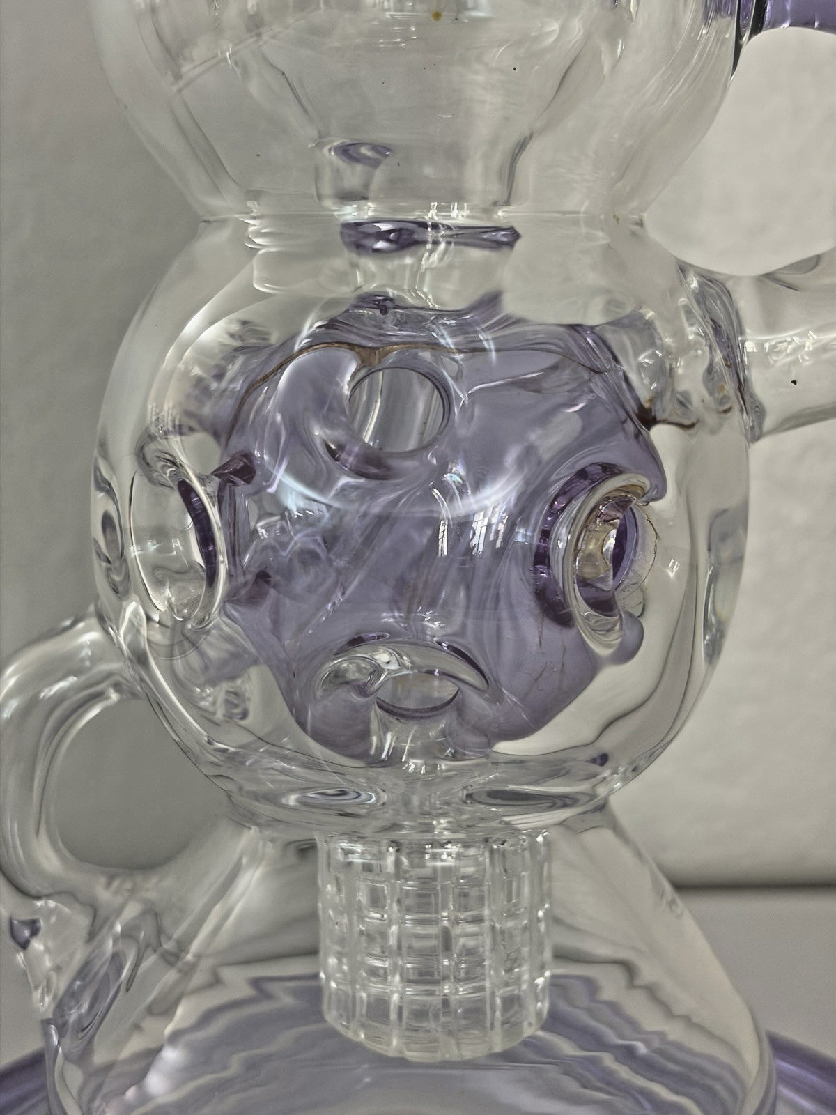Tattoo Glass Recycler 5mm Purple – Blazing Blue Honeycomb Funnel Bowl
