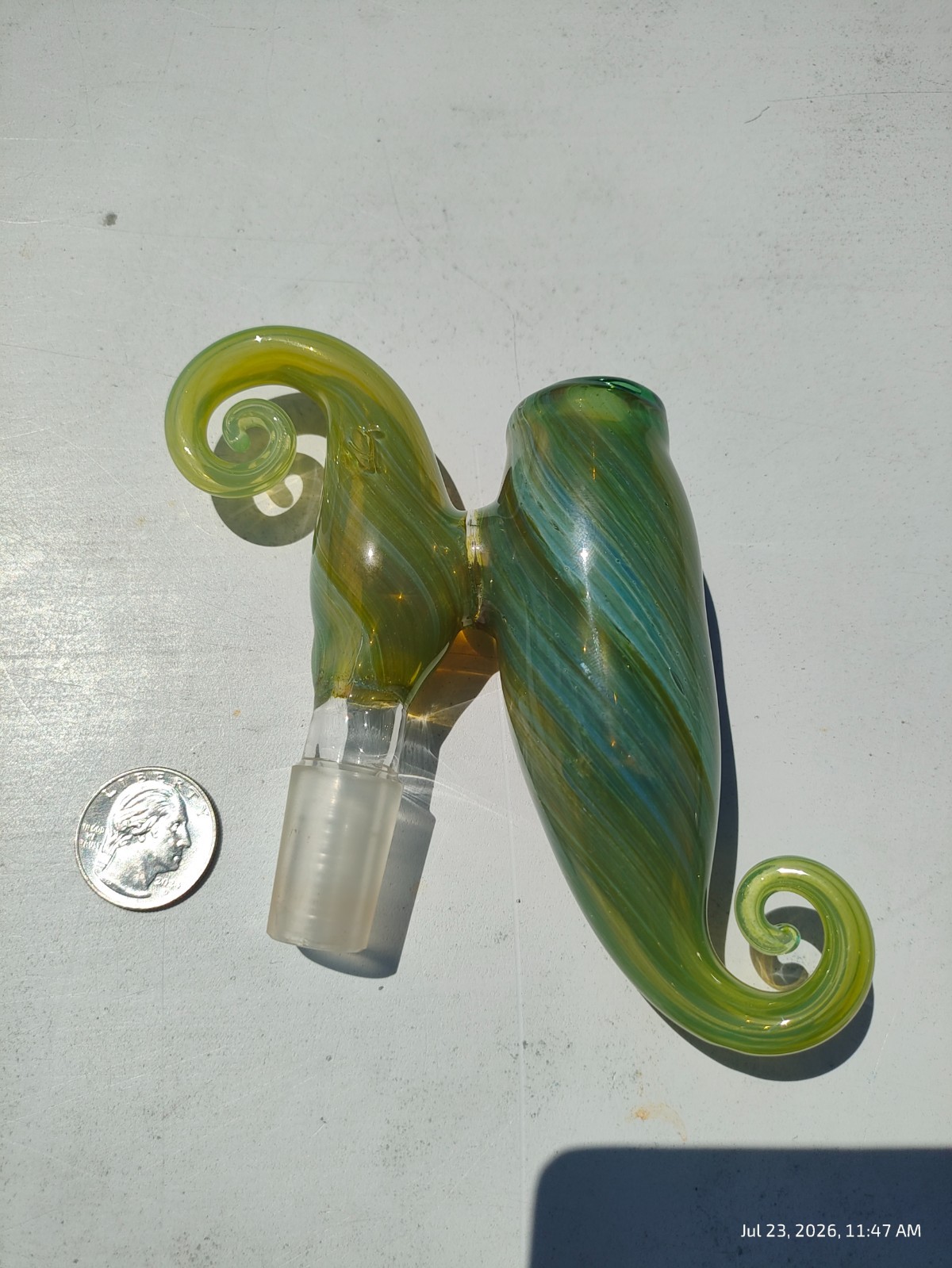 Christina Cody CC 14mm Male 45° Dry Ash Catcher Seafoam Heady Glass