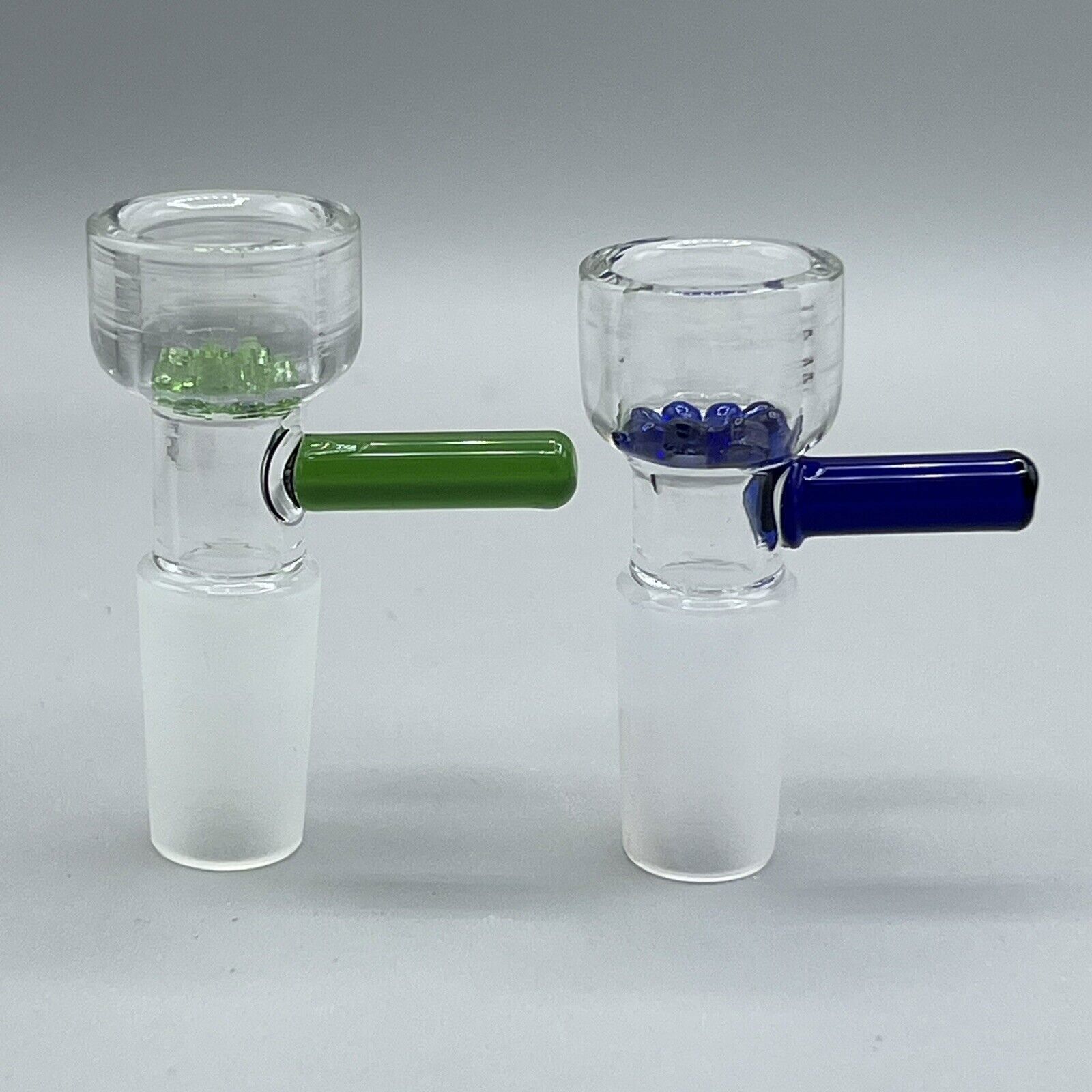 2pcs 14mm Male Glass Slide Bowl With Snowflake Screen Head Piece For Glass Bong