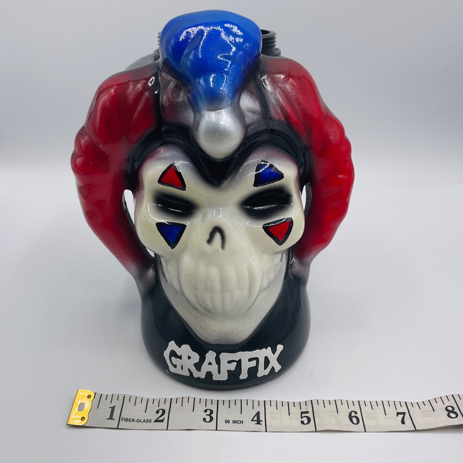 Graffix Bong Base Water Pipe Ceramic Clown Jester Screw On VTG 1990s EUC