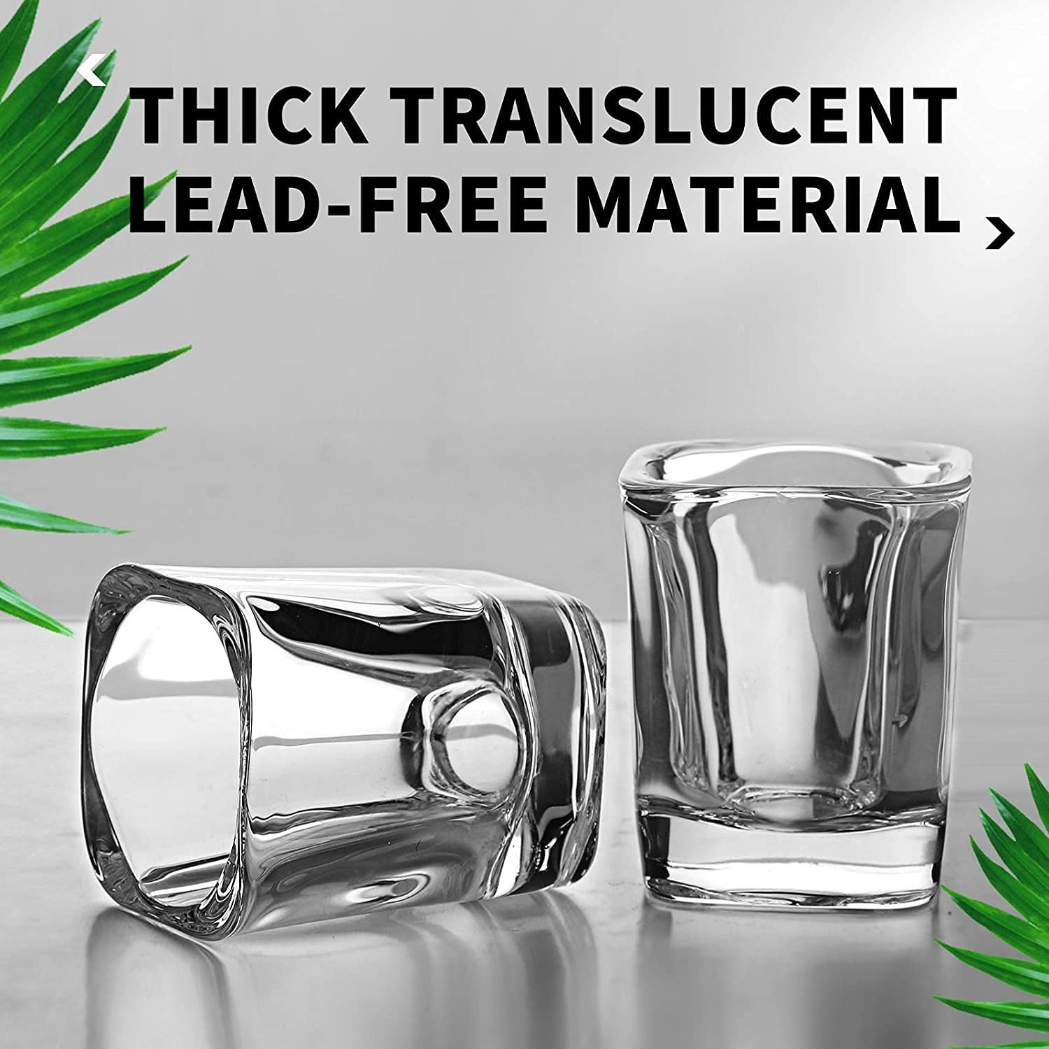 Shot Glass Set – 2oz/60ml Set of 6 Shot Glass Tray Holder Set Thick Base for …