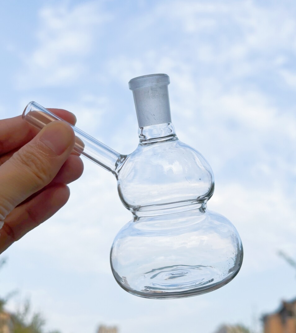 4&Prime; Mini Gourd Glass Bong Perc Premium Water Pipe Hookah Bubbler w/Diffused Bowl