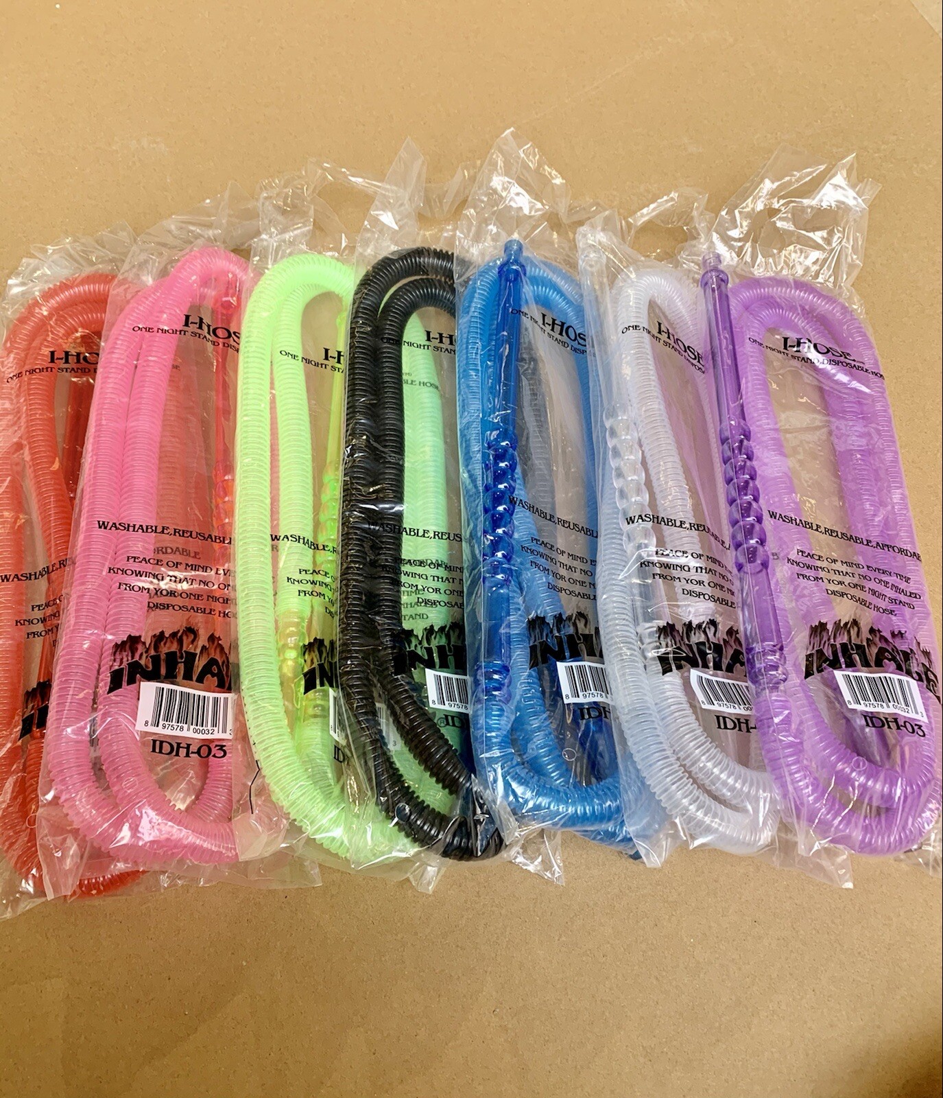 INHALE®️(((6 PCS)) )WASHABLE REUSABLE DISPOSABLE HOOKAH HOSE.72” LONG