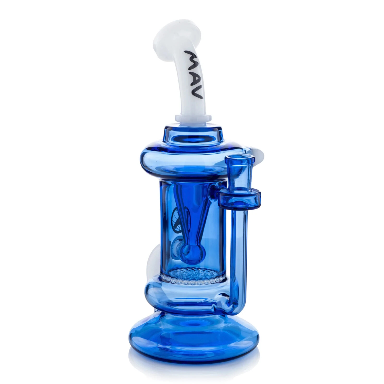 Big Bear Water Pipe – White & Blue Color – By MAV Glass!