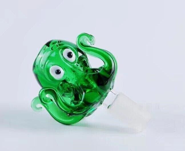 Primium 14mm Green Thick Glass Octopus Bong Bowl Head Piece Bong Bowl Holder