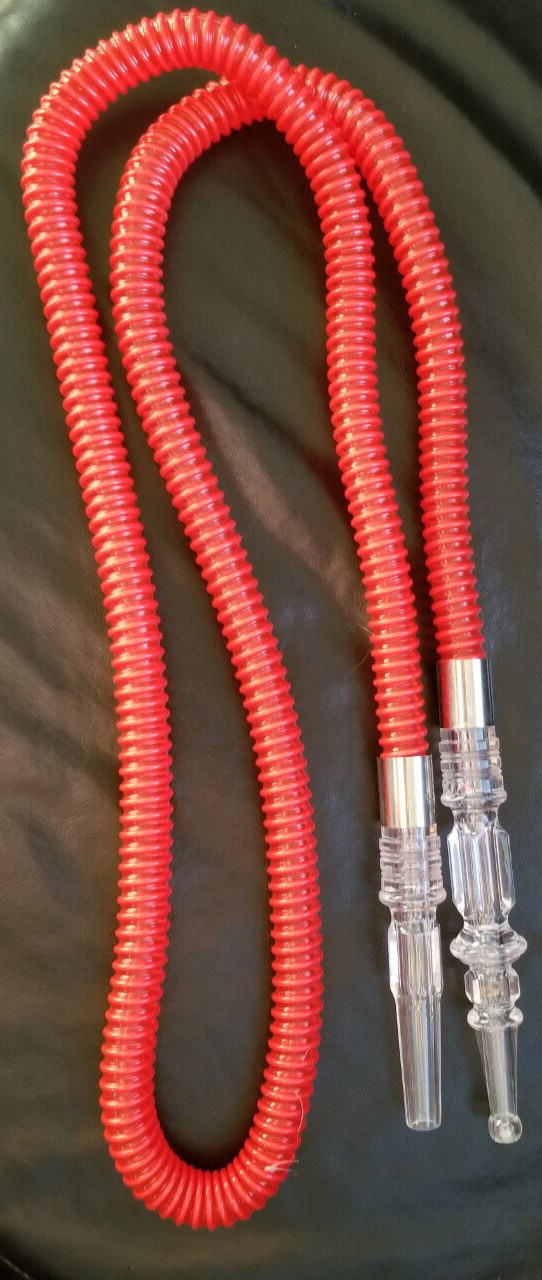72 INCHES RED LONG WIDE AND FLEXIBLE WASHABLE AND REUSABLE HOOKAH HOSE