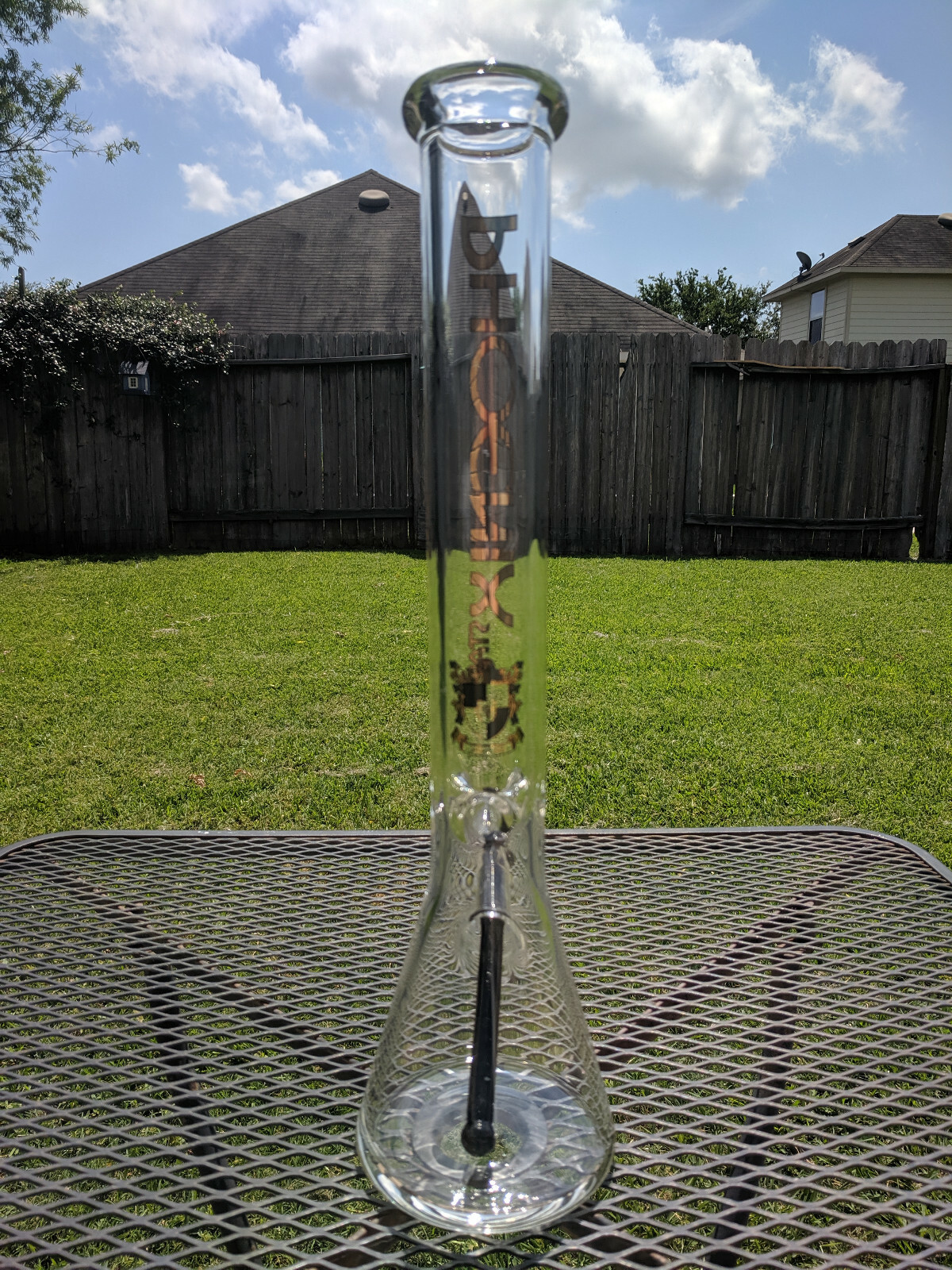 Phoenix Star – 18&Prime; Inch (XL) Glass Beaker Water Pipe Bong – 14mm – Black