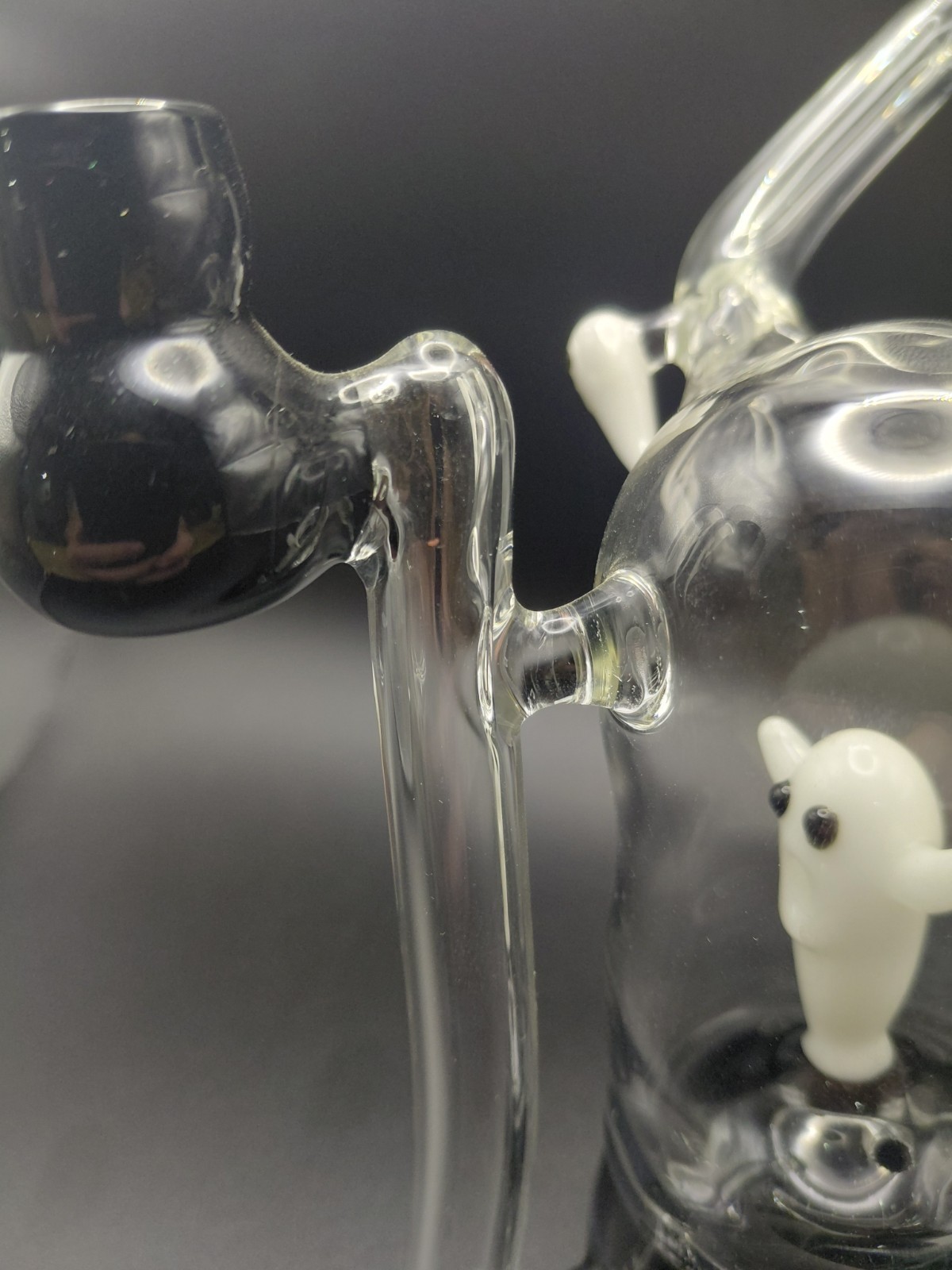 Clear and Black Glass Ghost Rig with Built-In Perc