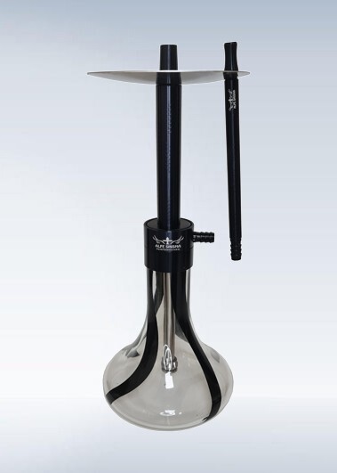 AlfeShisha Performance F1 Hookah Black, Glass Shisha, Portable Glass Vase