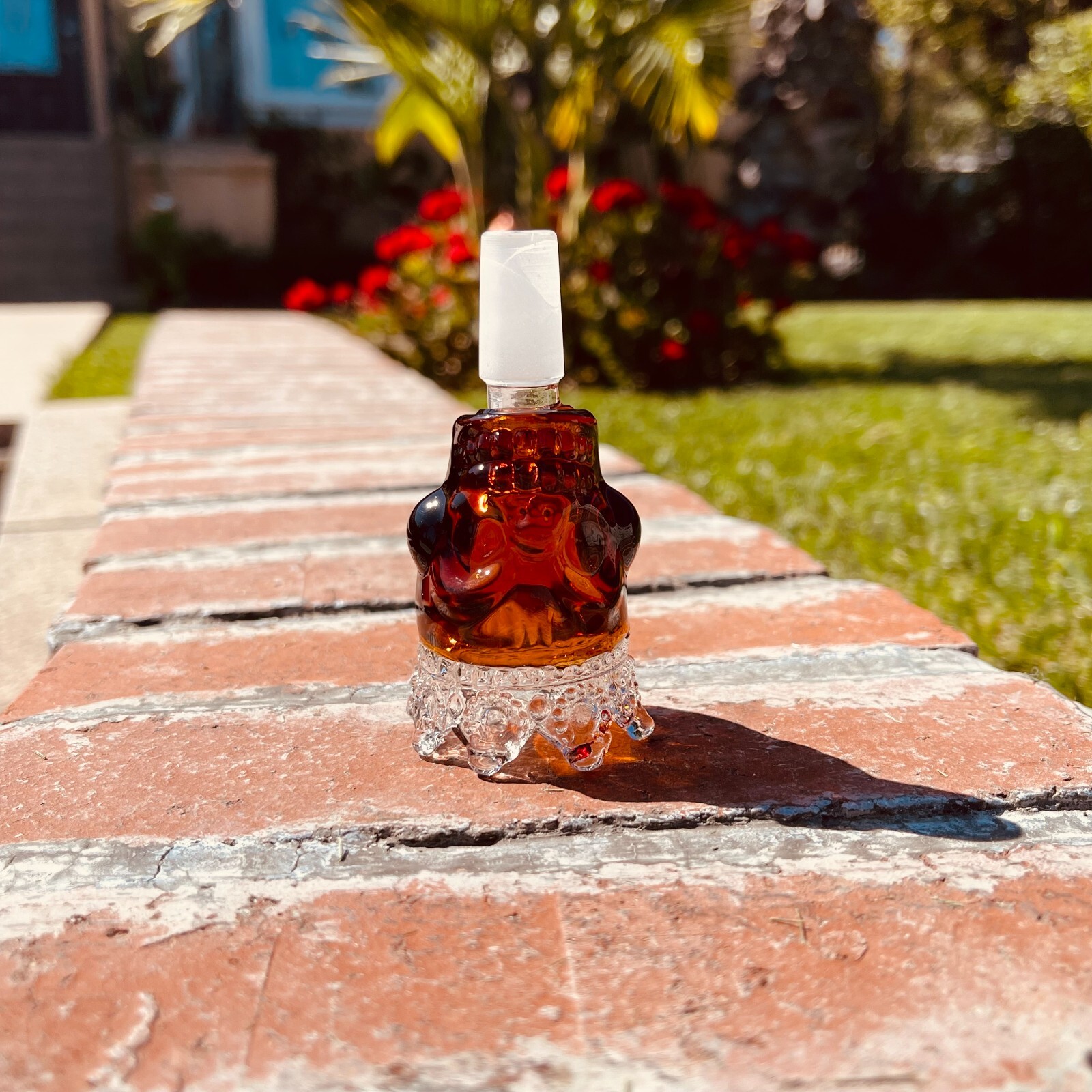 Premium 14mm Thick Glass Red Ghost King in Crown Bowl Head for Water Bong