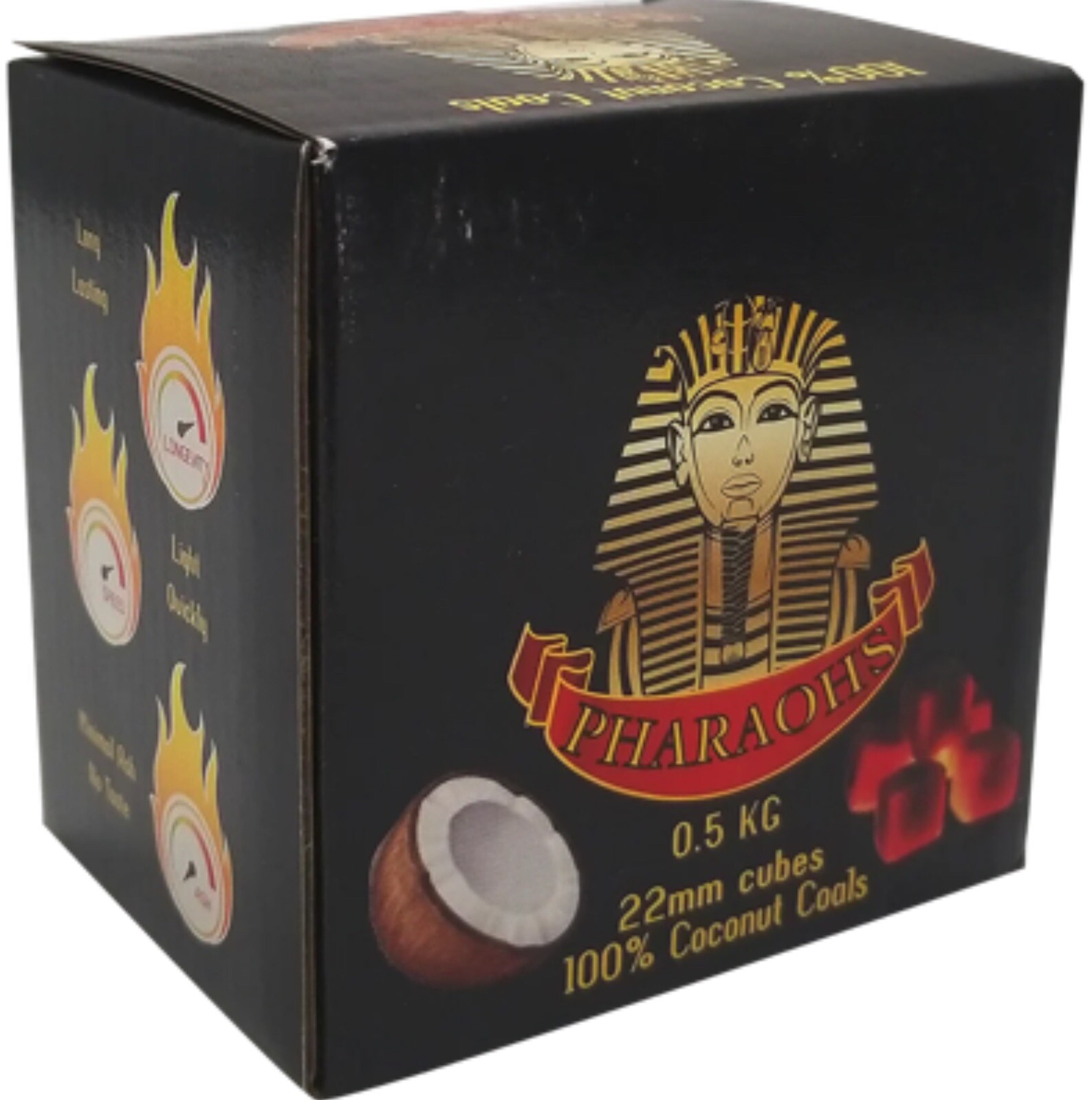 PHARAOHS COCONUT CUBE CHARCOAL – 22MM – 0.5KG