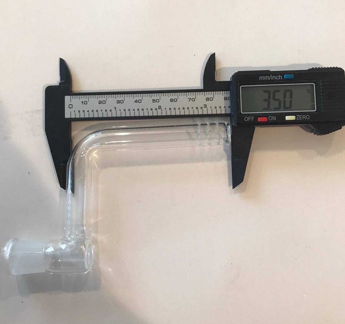 Bottle Glass Downstem 90 Degree Curved Bent 14mm Clear Bowl DIY Application