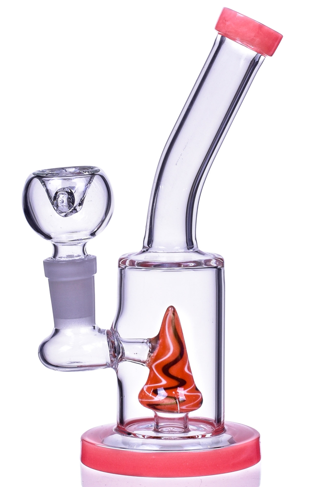 CUTE 7&Prime; Tilted Neck WigWag BONG Glass Water Pipe CYLINDER Hookah Bubbler *USA*