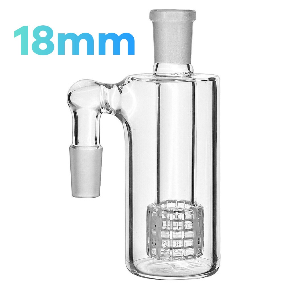 18mm Ash Catcher 90 Degree Glass Mini Water Bong Clear Thick Pyrex Glass Bubbler
