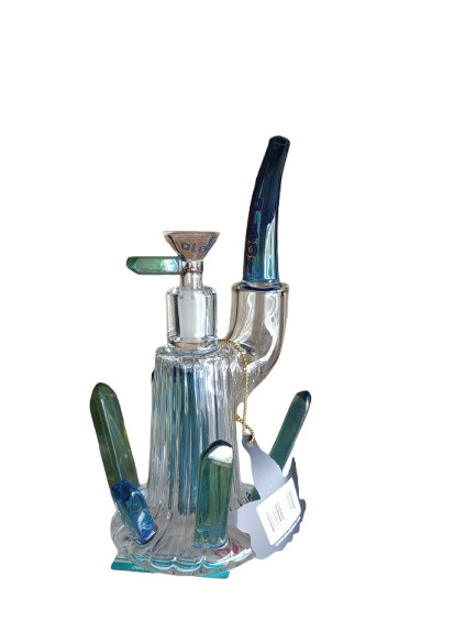 Aleaf Crystal Water Bong « desert Flower » Blue Green Tones