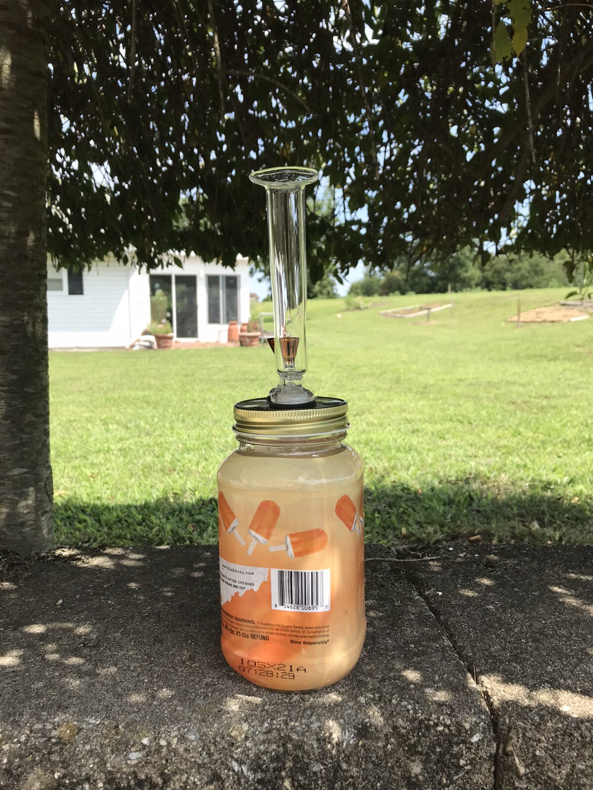 Mason Jar Bong Water Pipe 750ml Ole Smokey Tennessee Whiskey Creamsicle 14mm
