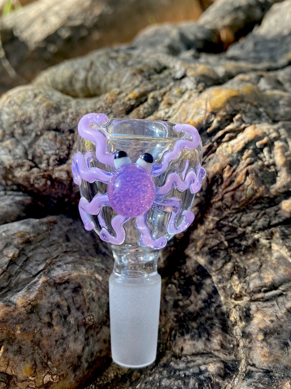 14mm Octopus Clear Glass Bowl Male Joint Pink Slime Octopus