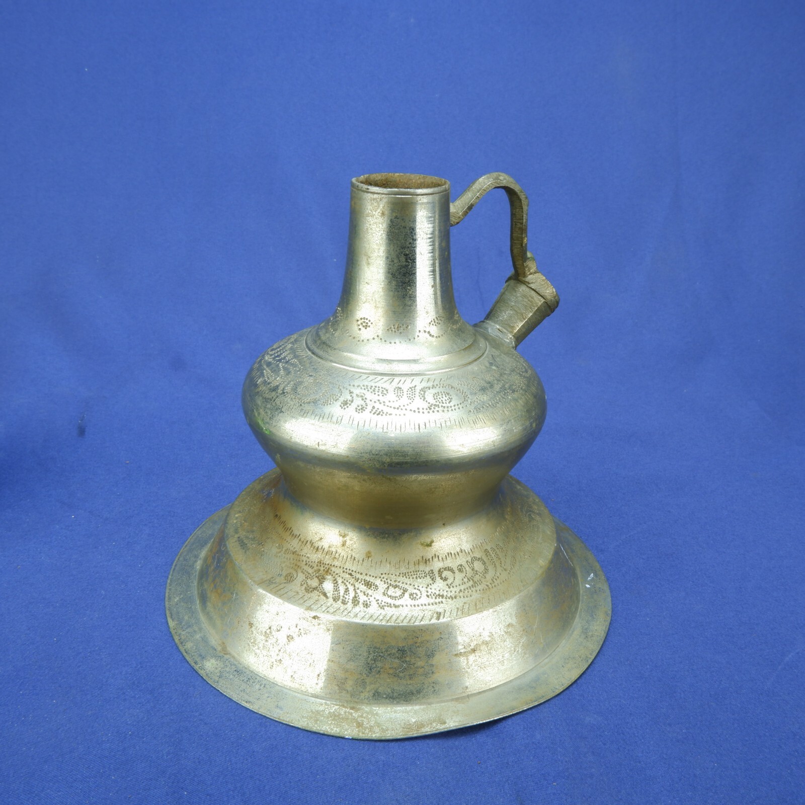 Vintage Brass Hookah Base with Ornate Engravings