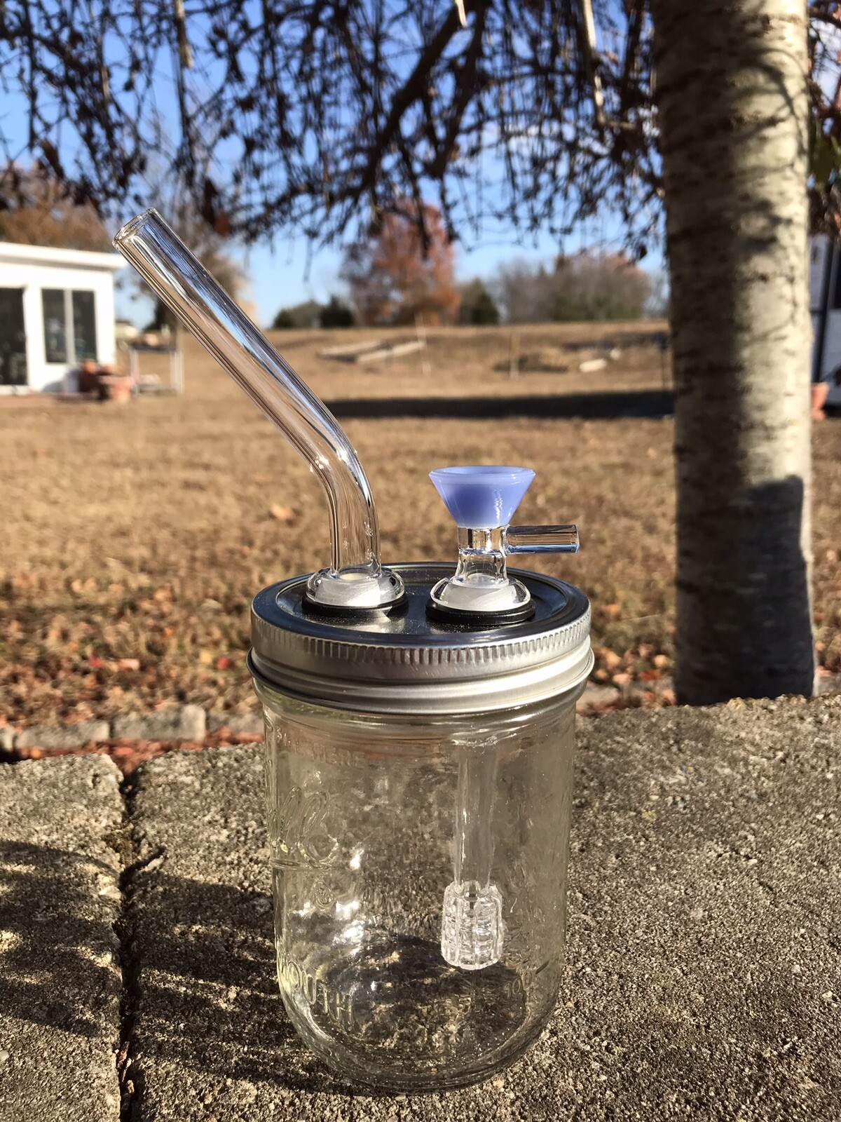 Matrix Downstem Mason Jar Water Pipe 16oz 14mm Bowl Bong Bubbler Mouthpiece