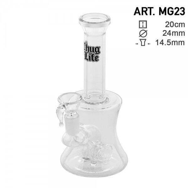 Thug Life | 8&Prime; Clear Water Pipe w/ Hammer Percolator