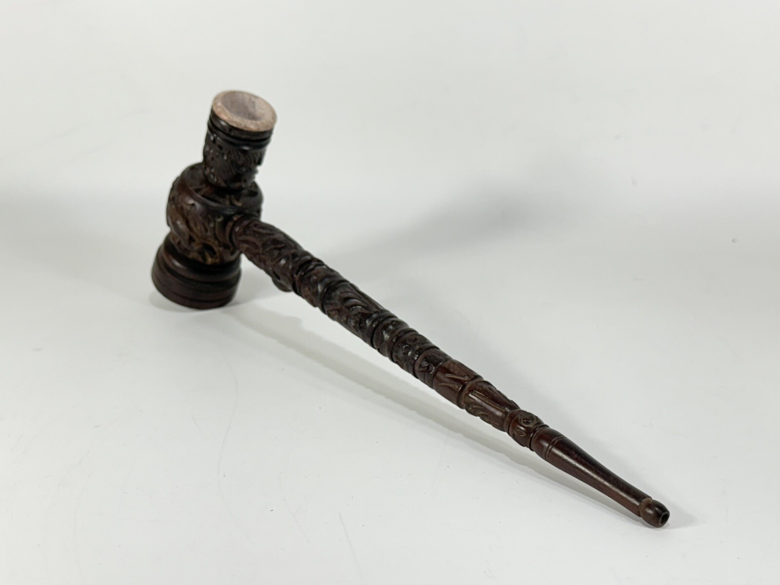 12in Handmade Traditional Indian Multi-Piece Smoking Pipe ~ Display Piece