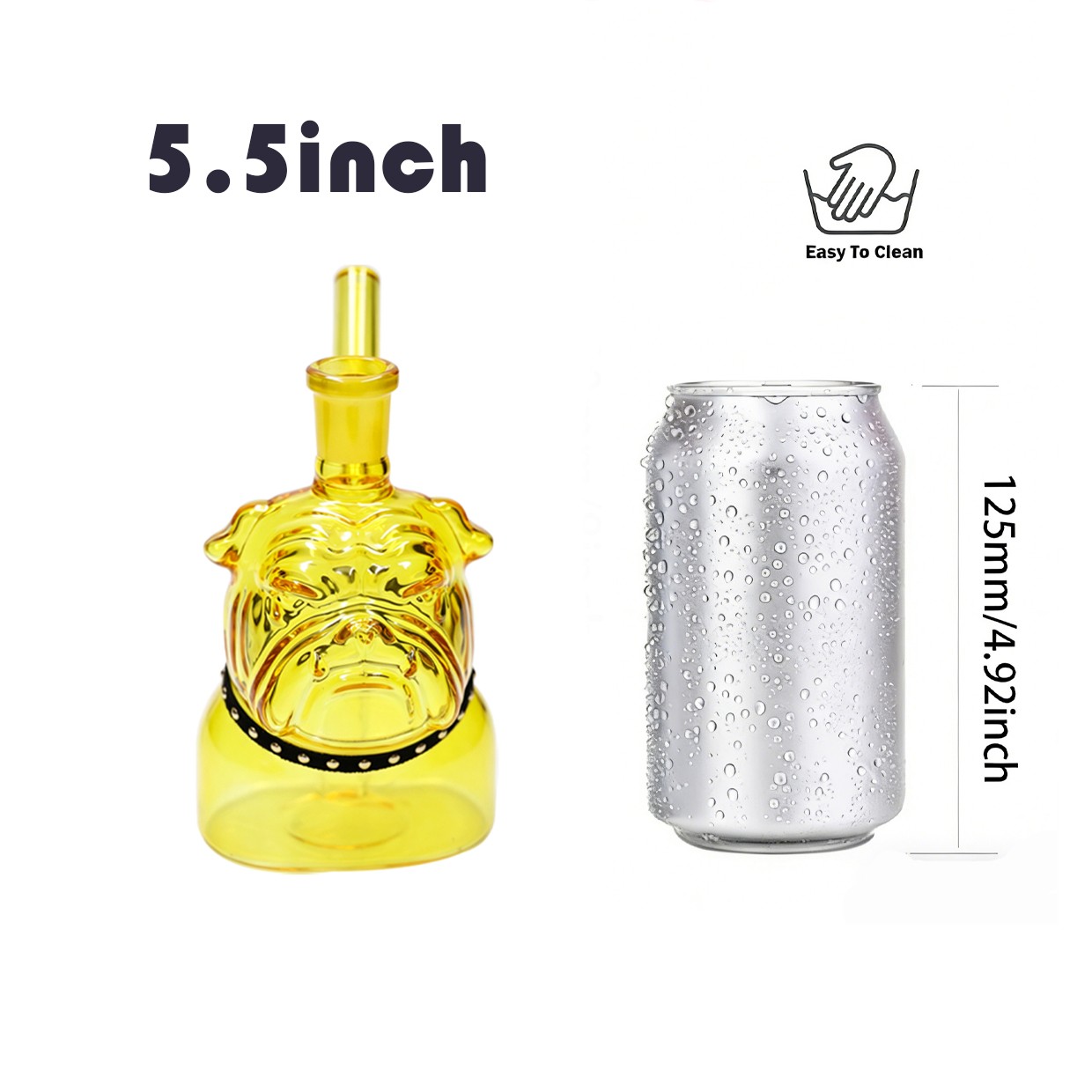 Random Dog 5.5IN Glass Bong and Water pipes Smoking Bubbler Mini Bong 14mm bowl