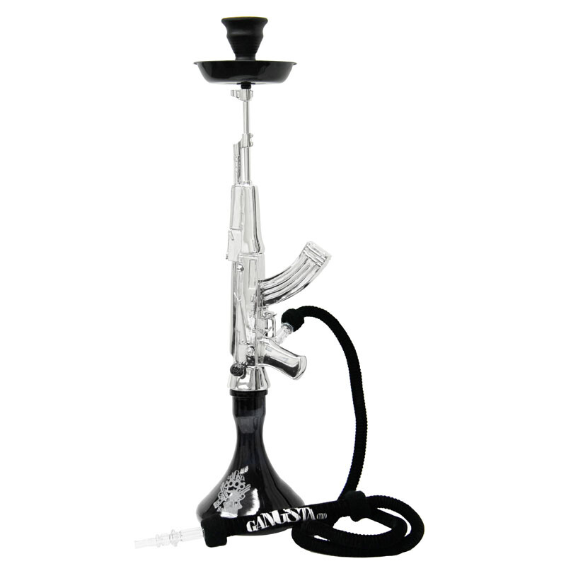 Gun Hookah: 34&Prime; Shooter by GANGSTA™ – chrome, 2 Hoses