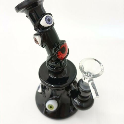 7&Prime; Hookah Glass Water Pipe Bong Black Monster Bubbler Tobacco Bowl