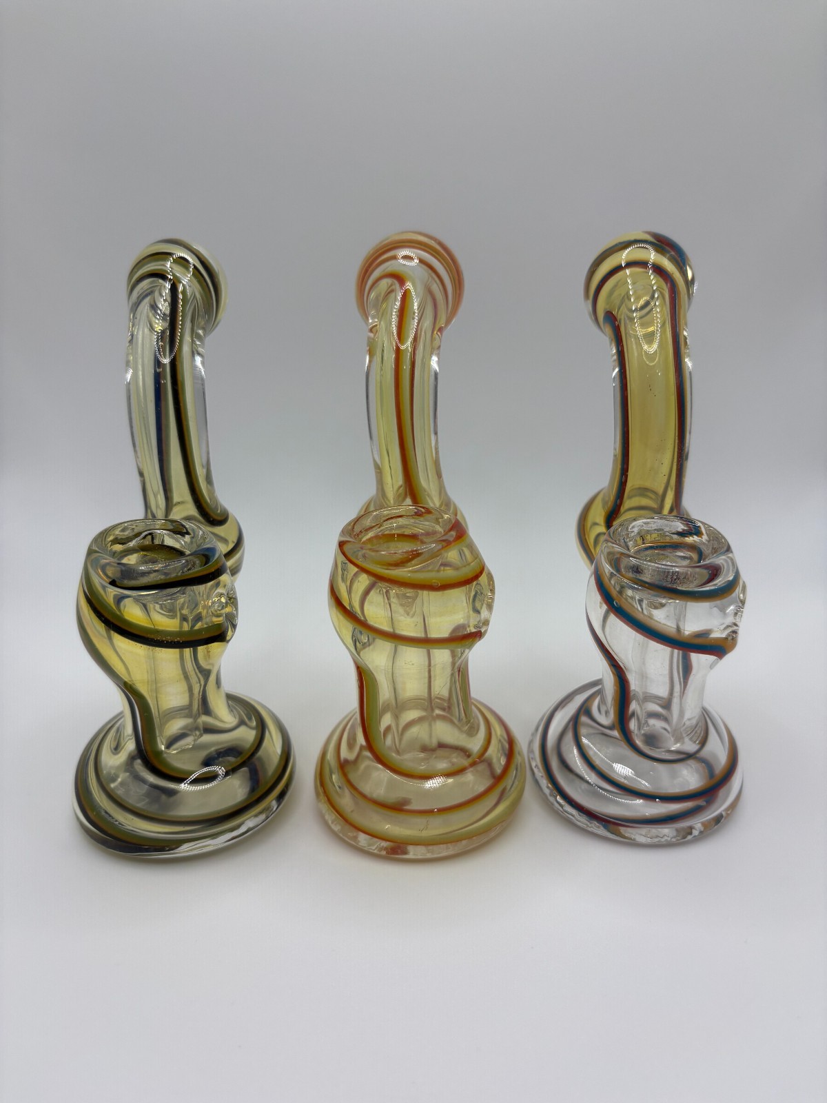 4&Prime; Inch Premium Multi Color Swirl Bubbler Water Pipe