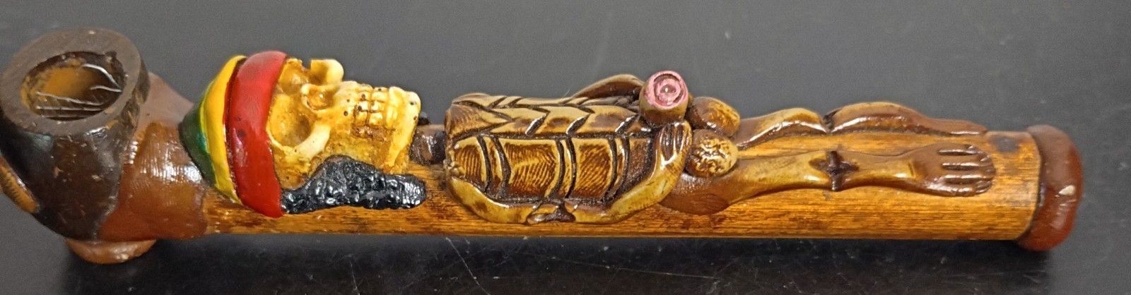 Vintage Wooden 5.5&Prime; Bob Marley Penis Tobacco Pipe, Gag Dick, Smoking Weiner