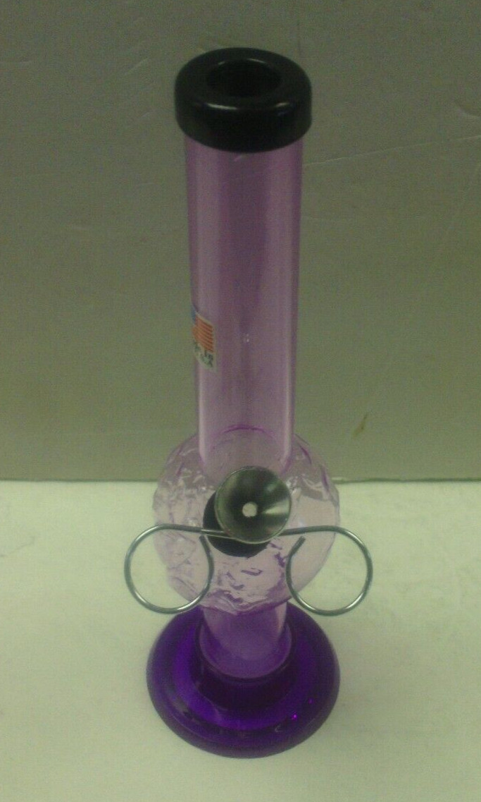 8&Prime; ACRYLIC PLASTIC ALIEN HEAD BUBBLE HOOKAH WATER PIPE BONG PULL CARB LAVEND 1&Prime;M