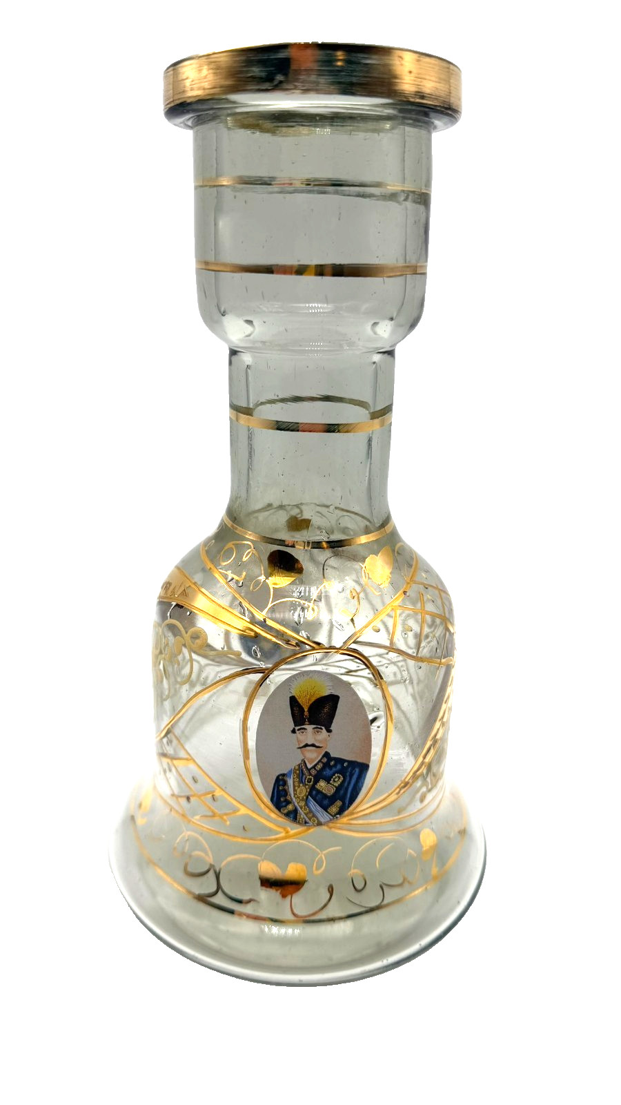 Vtg Nase Al-Din Shah Qajar 19th Century King Of Persia Hookah Base Hand Painted