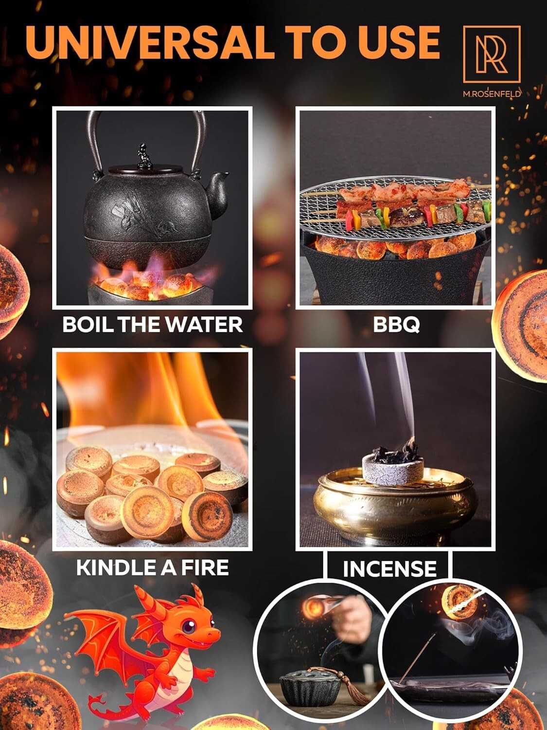 100 pcs Charcoal Incense Burner – Hookah Charcoal Hookah Coals for Hookah –