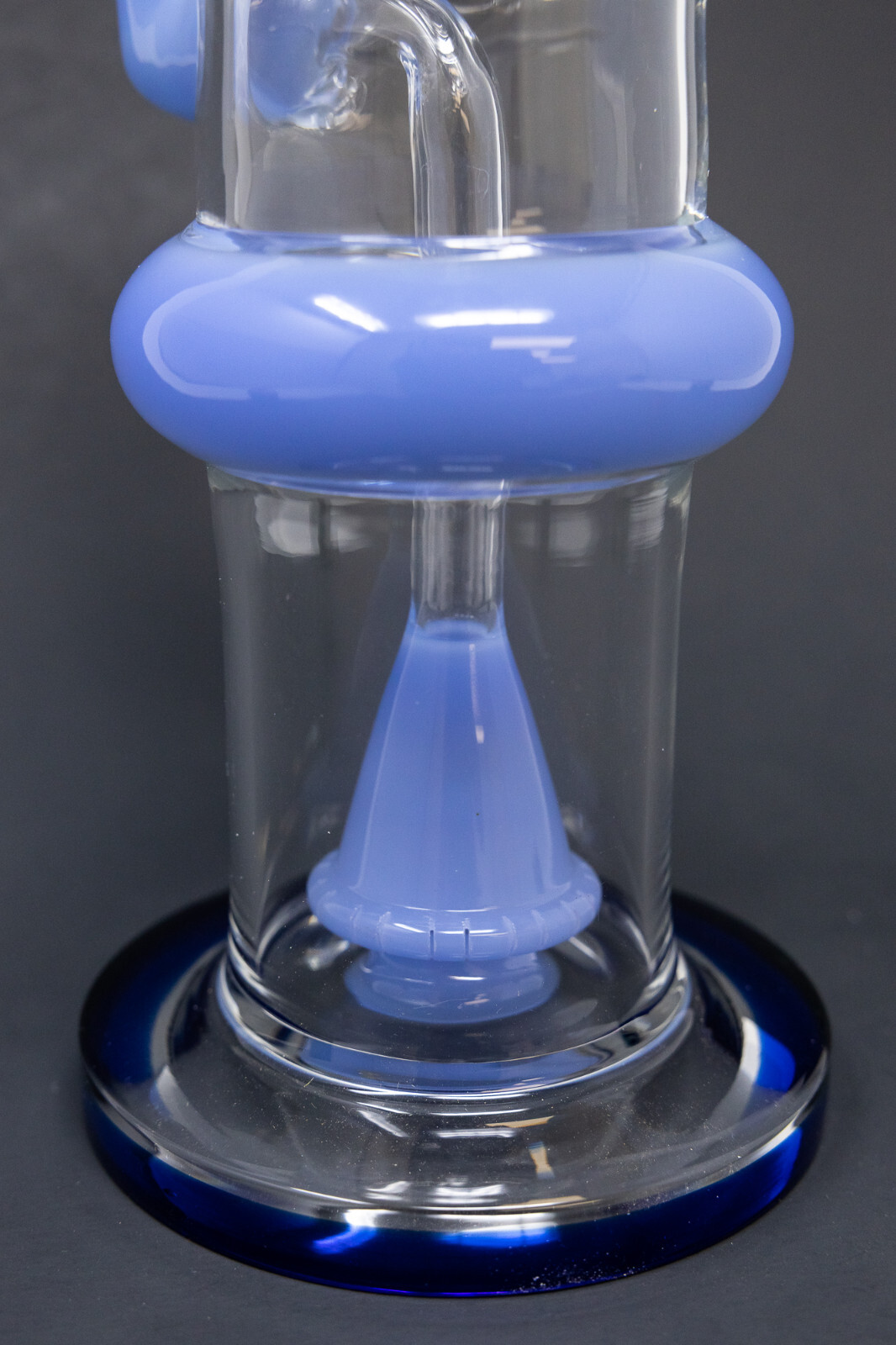 16&Prime; Hookah Water Pipe Blue Flat Base Double Percolator Bong