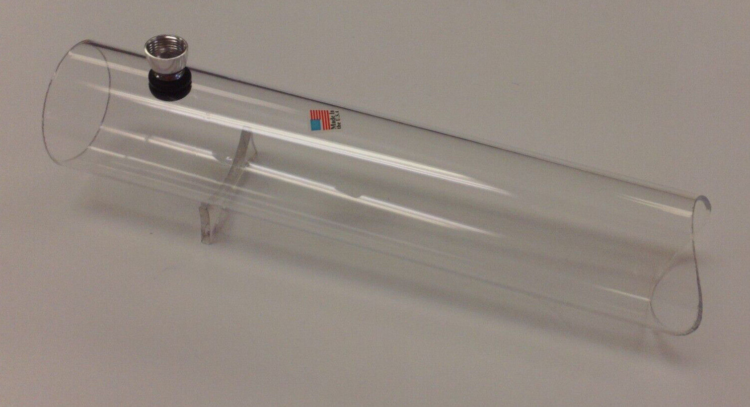12&Prime; ACRYLIC PLASTIC STEAMROLLER METAL BOWL TOBACCO SMOKE HANDPIPE CLEAR 2.5&Prime;M