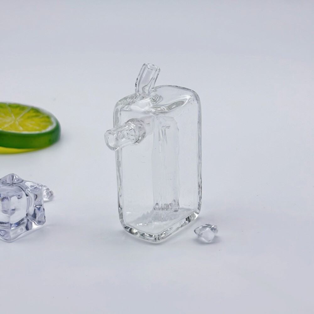 6cm Mini Glass Bong Thick Hookah Water Pipe Tobacco Smoking Bubbler+Hose & Bowl