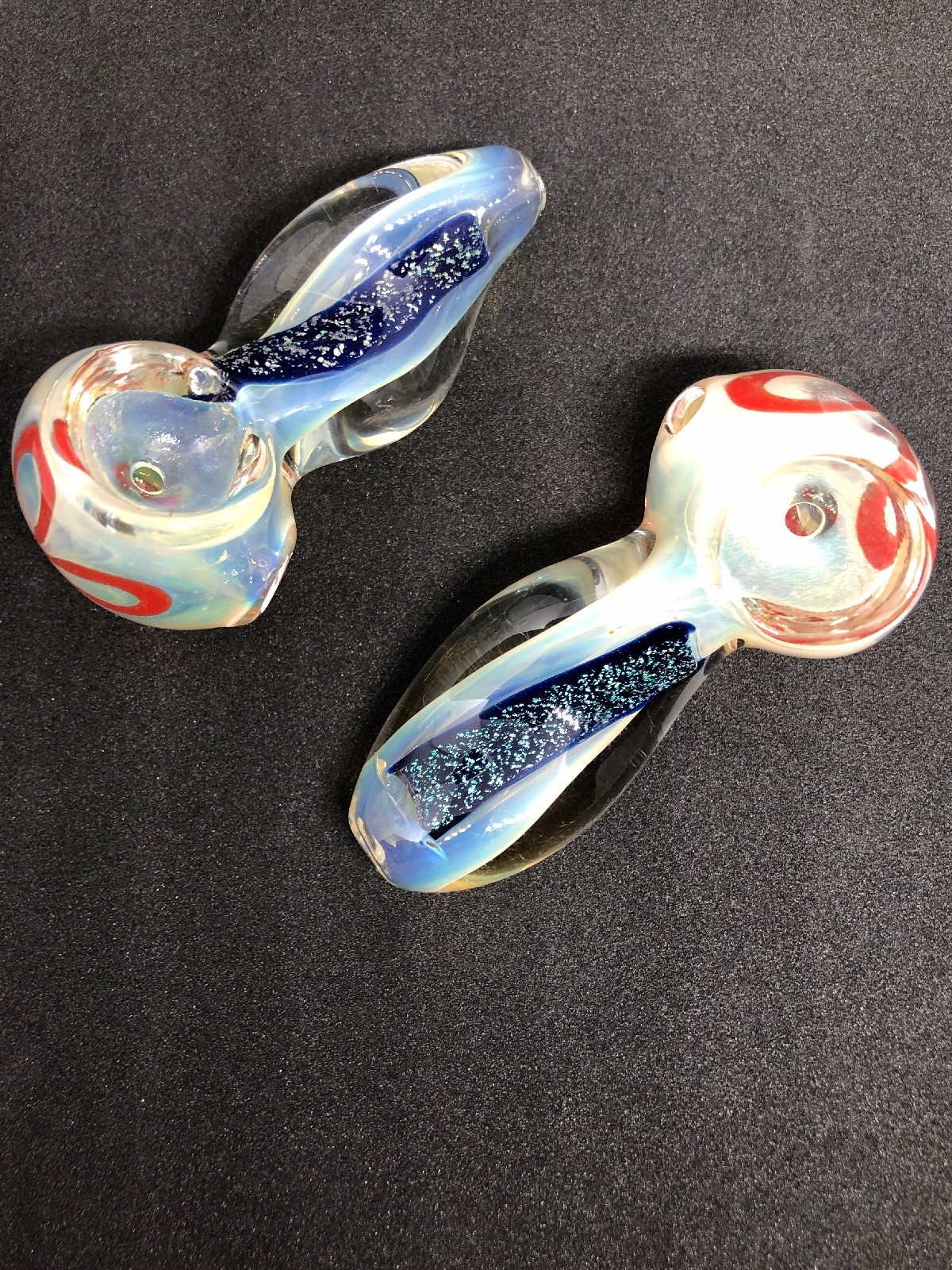 USA TOBACCO SMOKING GLASS PIPE 2.5” TWISTED BODY FLOWER DICRO PEANUT GLASS SPOON