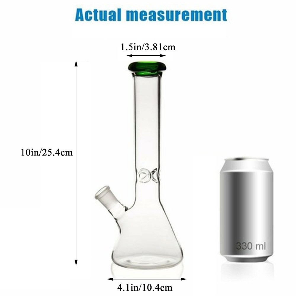Heavy Glass Bong 10 inch Water Pipe Smoking Bong Beaker+14mm Bowl hookah