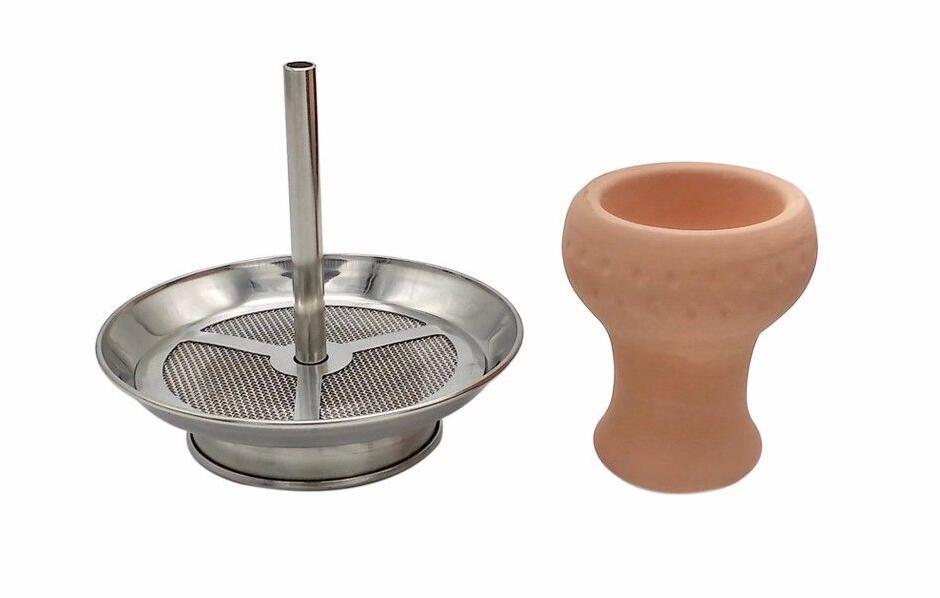 Ceramic Hookah Bowl+Metal Charcoal Holder Set Shisha Chicha Narghile Accessories