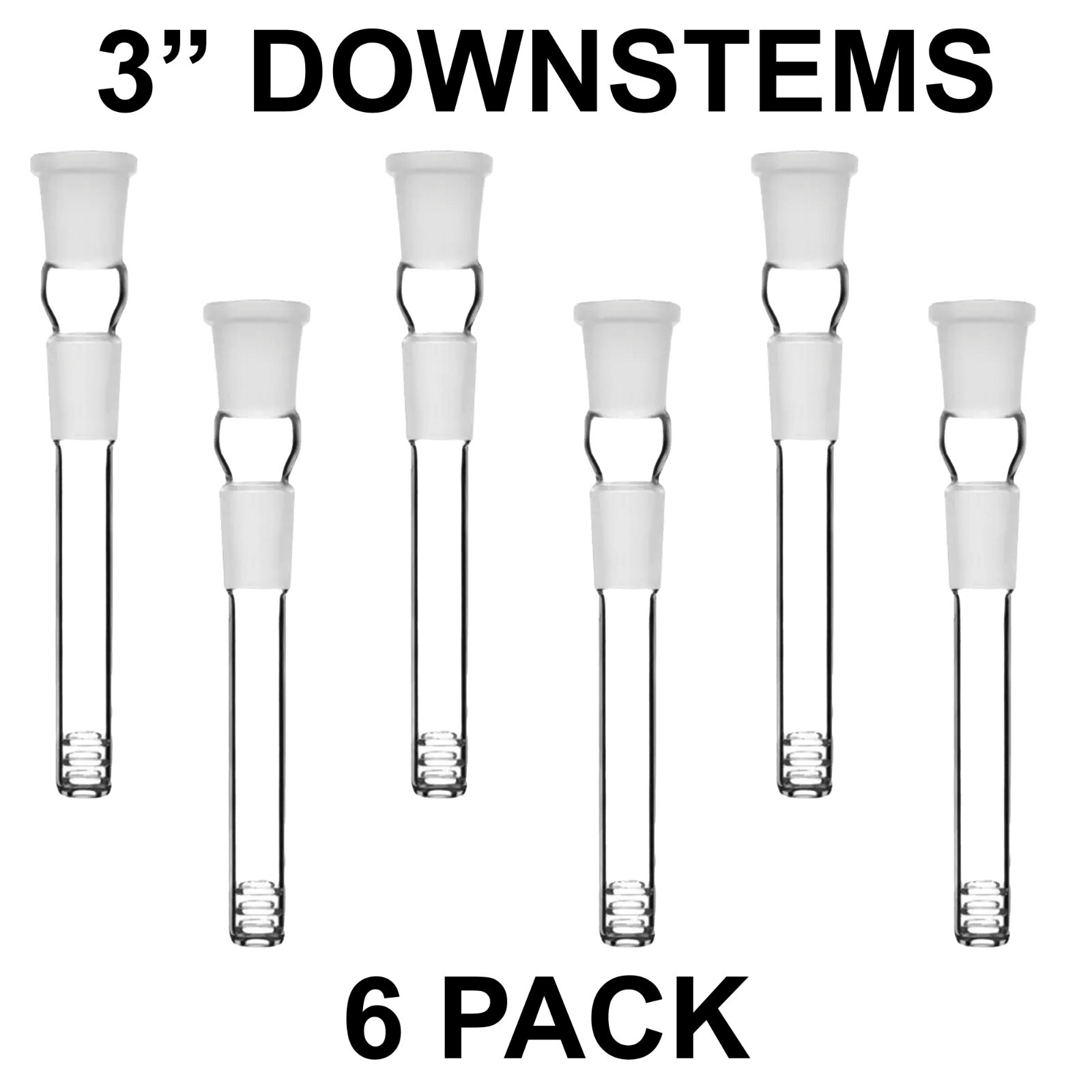 Glass Downstem 3&Prime; 18mm x 14mm Hookah Water Pipe Down Stem Hookah 6 PCS