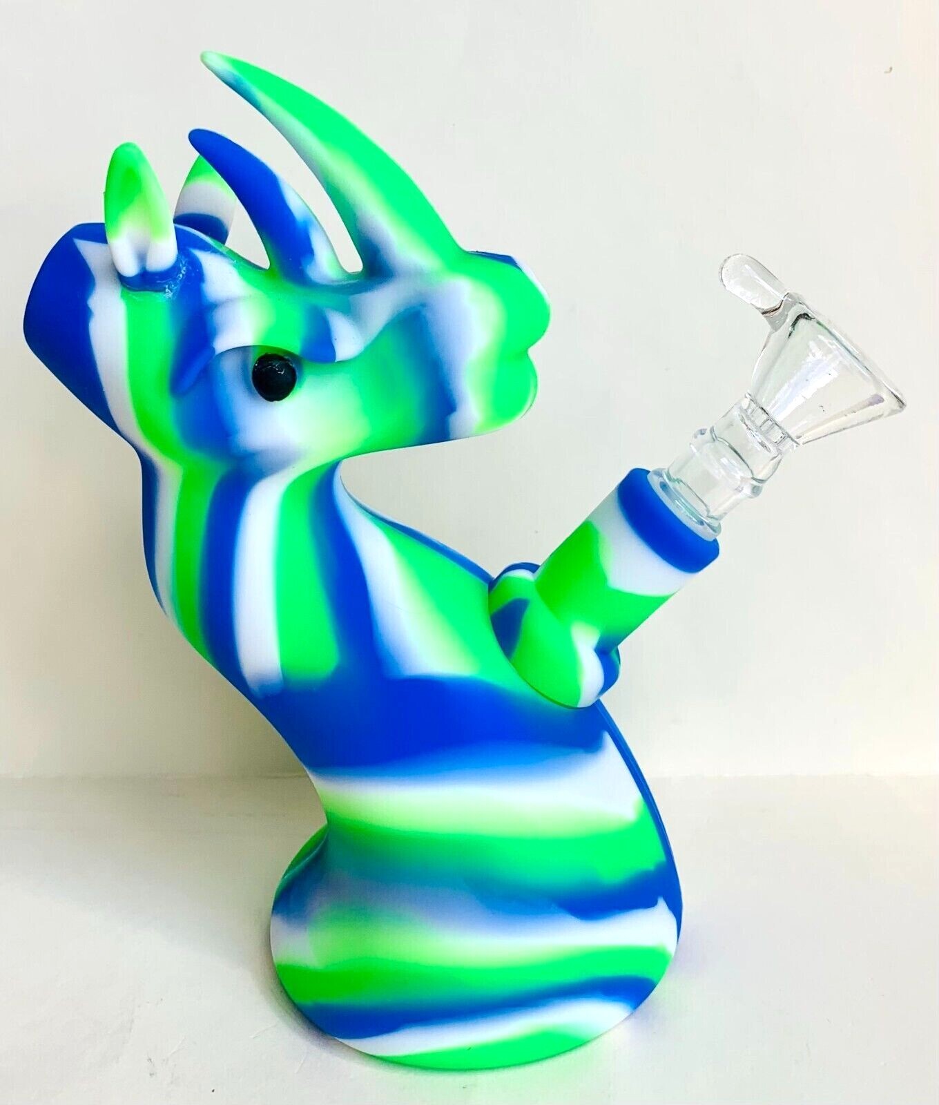 6&Prime; Silicone Dragon Hookah Tobacco Smoking Water Pipe with 14mm Male Glass Bowl