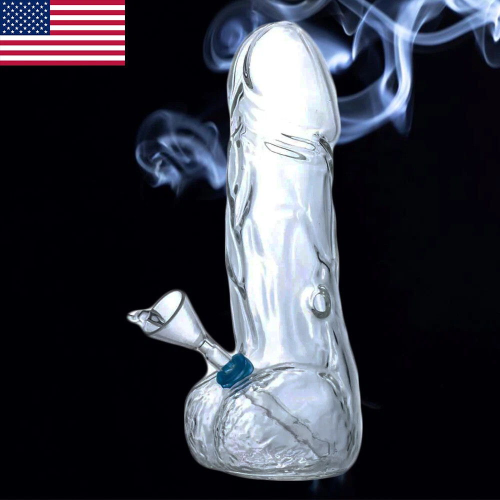 Thick 8&Prime; Male Penis Glass Bong Smoking Water Pipe Portable Hookah Gift USA Stock