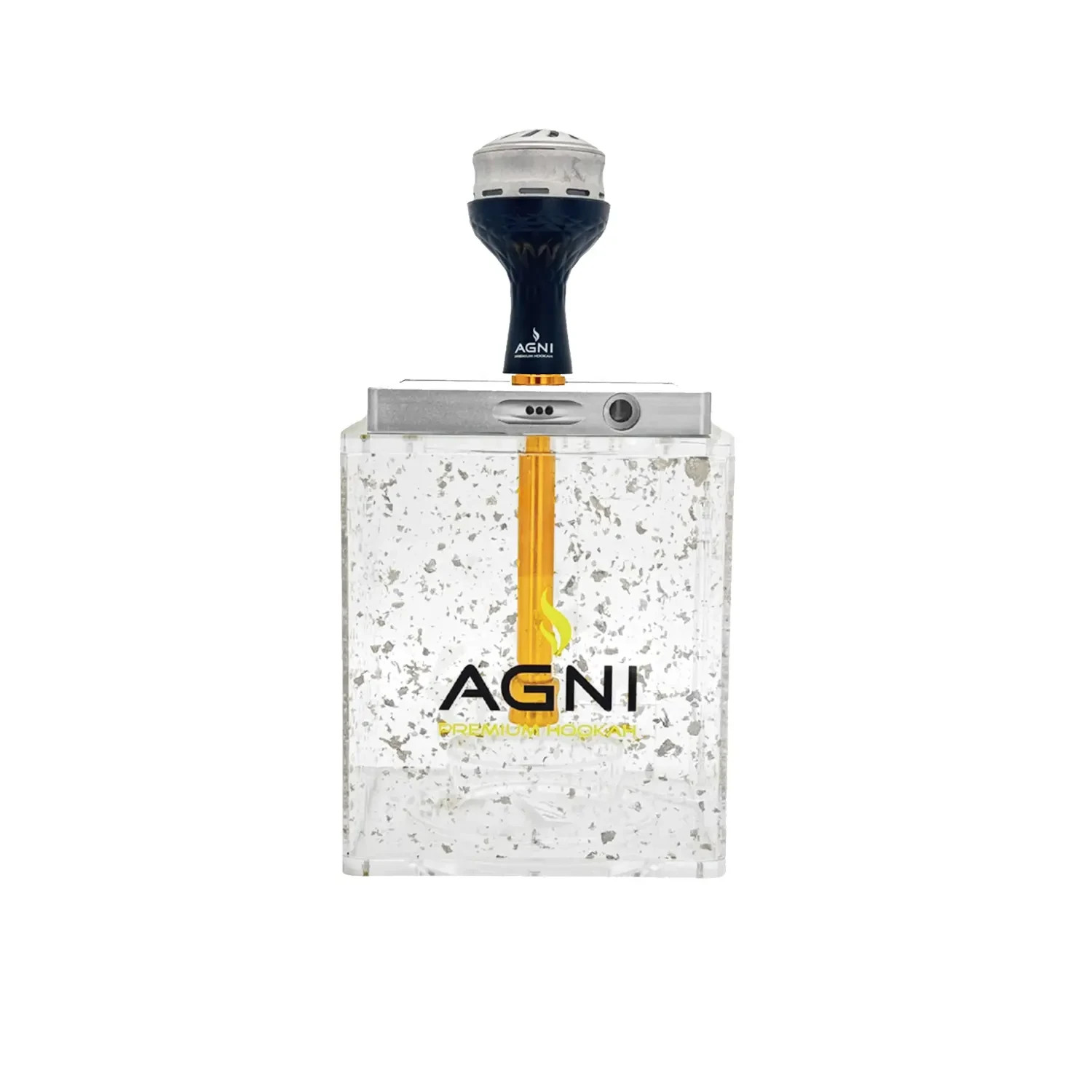 AGNI Hookah Rock Premium Glass Handle with LED – SILVER | Full Set | Free Shipp