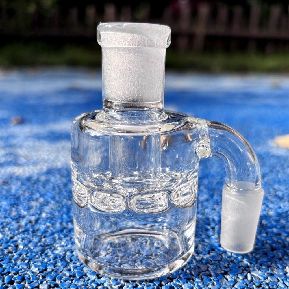 Small Glass Ash Catcher Disc Perc 14mm 90° Smoking Bong Water Pipe Filter