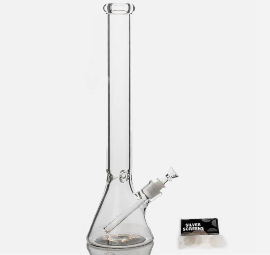 18&Prime; Heavy 7mm Thick Glass Bong Heavy Bong Clear Smoking Beaker Hookah Water Pipe
