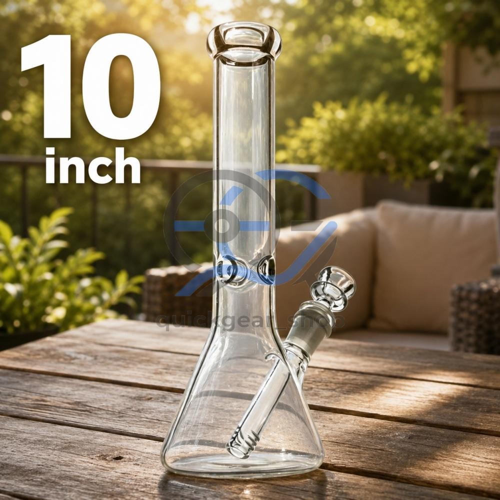 10 inch Heavy Glass Bong Water Pipe Smoking Bong Beaker + 14mm Bowl hookah USA