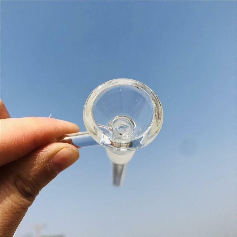 10PCS-4.7inch 14mm Male Pipes Glass Downstem with Bowl Adapter Water Filter Part