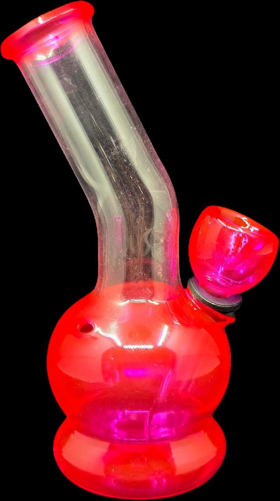 5&Prime; PINK CURVED NECK GLASS Tobacco Mini Hookah Water Pipe Bong WITH SCREENS!