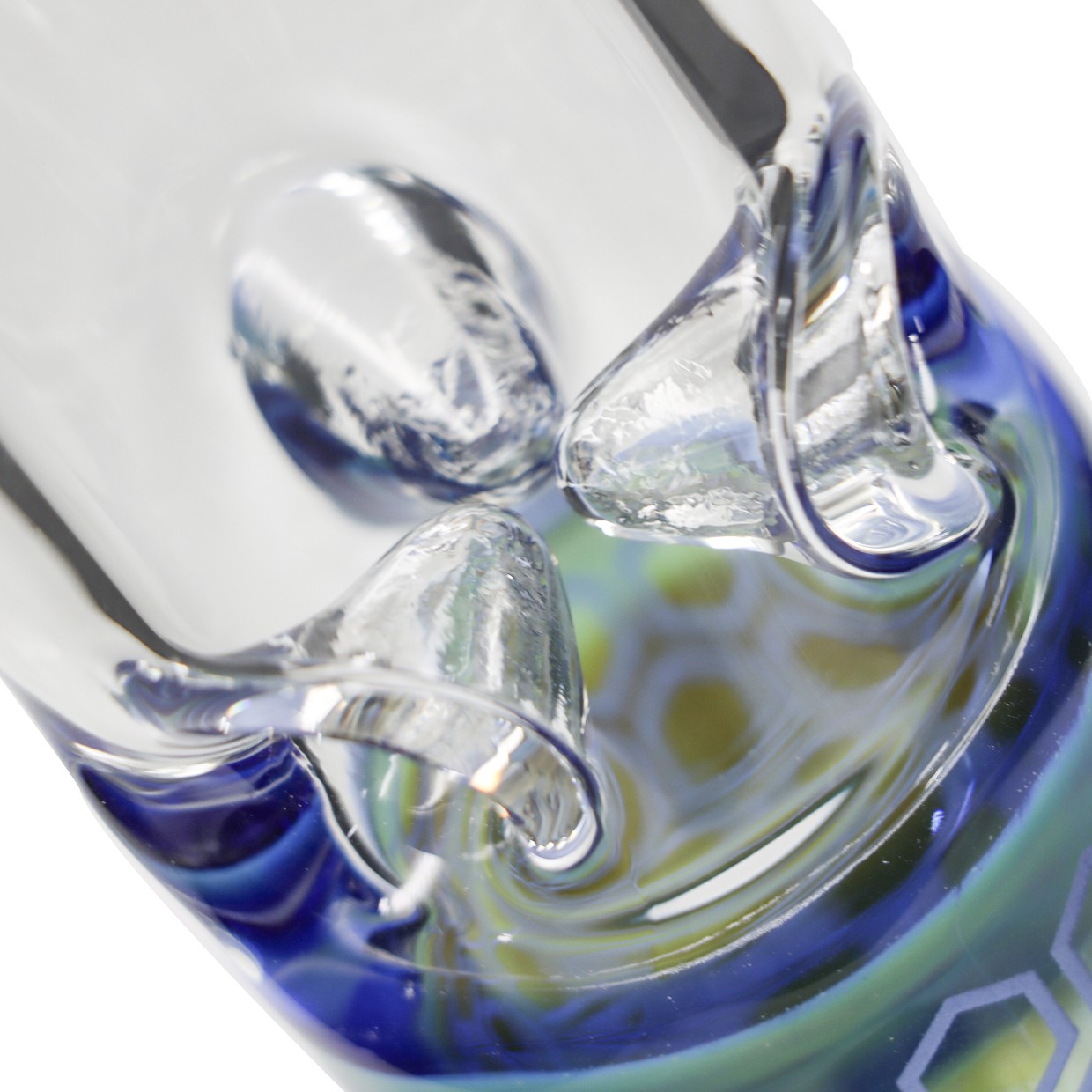 16in Glass Bong Water Pipes Smoking Sandblasted Honeycomb Perc Bongs – 4mm Thick